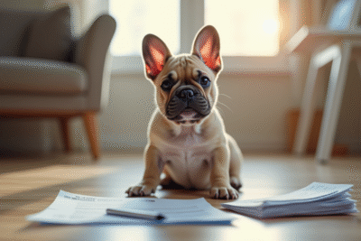 Chiot bulldog francais avec factures veterinaire