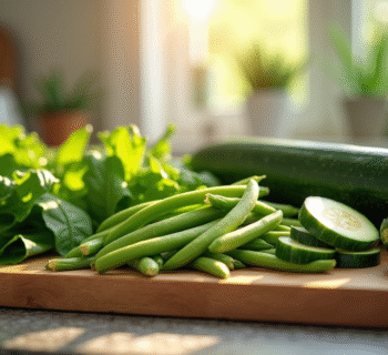 Plan de cuisine avec legumes frais coupés pour une recette saine