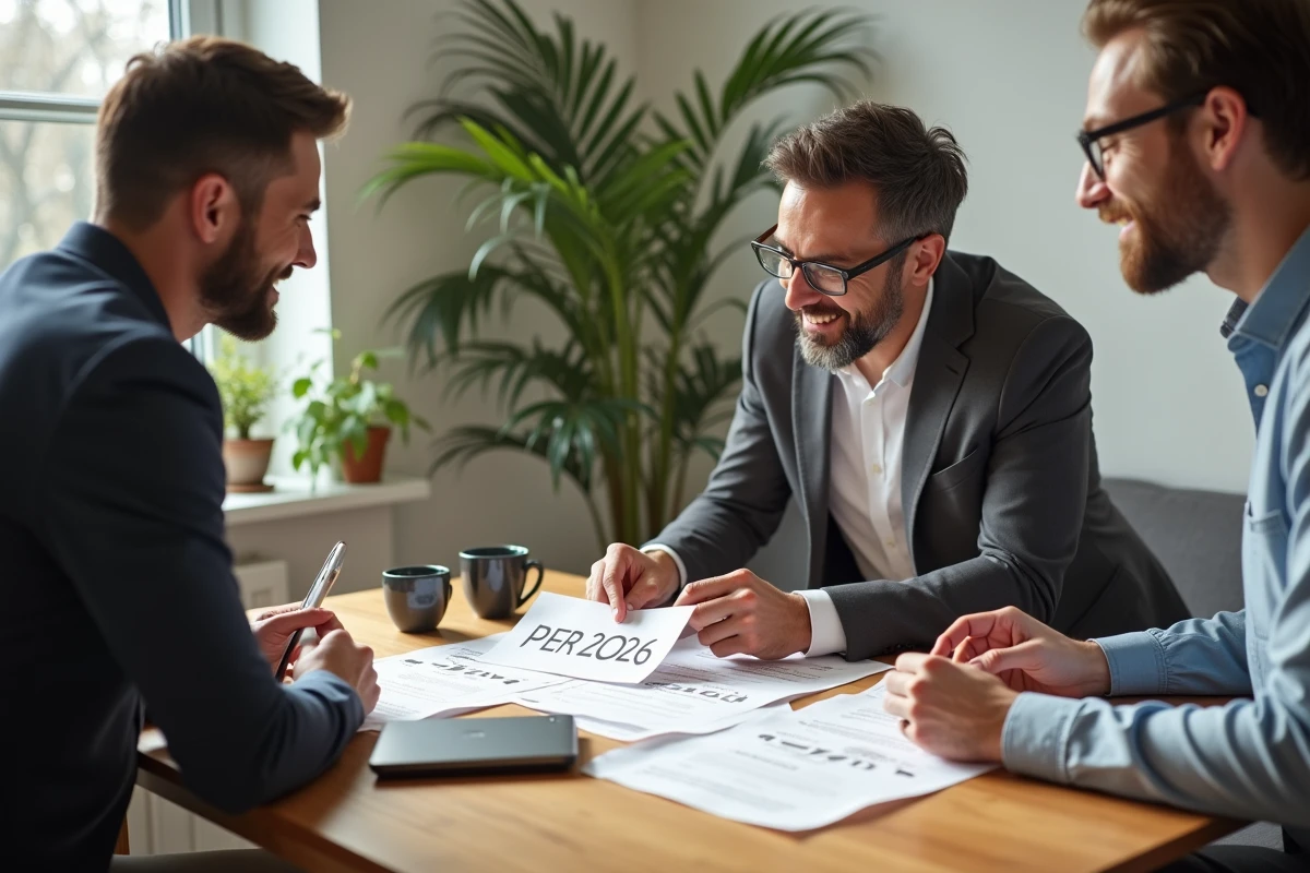 Trois collègues discutant autour d