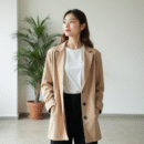 Jeune femme en style minimaliste dans un appartement moderne