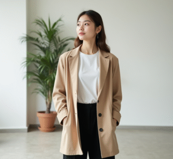 Jeune femme en style minimaliste dans un appartement moderne