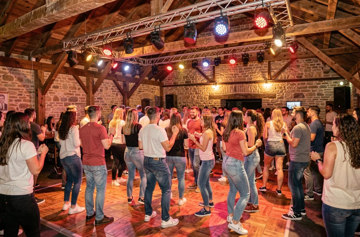 Piste de danse animée du Macumba à Beynes, ambiance festive dans un cadre champêtre avec public varié