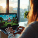 Personne devant un ordinateur avec erreur Minecraft