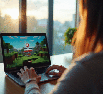 Personne devant un ordinateur avec erreur Minecraft