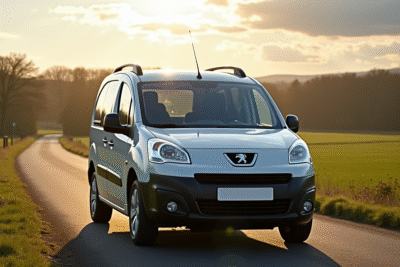 Voiture Peugeot Partner Tepee en campagne en journée