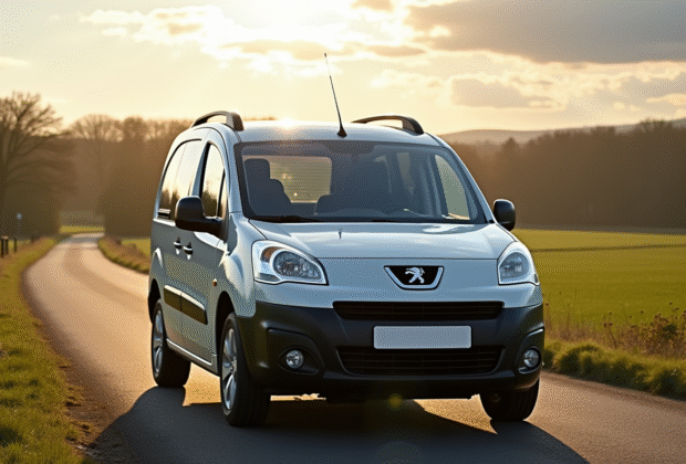 Voiture Peugeot Partner Tepee en campagne en journée